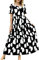 YESNO Women Dresses Casual Plus Size Bohemian Short Sleeve Floral Long Maxi Summer Beach Swing Dress/Pockets 3XL EJFUK CR162