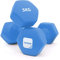 KAYMAN Neoprene Dumbbell Pair with Anti-Slip Grip, Hex Edges, Water-Resistant Surface & Free Workout Poster Guide - Weight Set for Home, Gym & Fitness Training Equipment - Unisex (5kg - Blue)