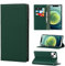 Copmob Case Compatible for iPhone 13 With Card Holder With Strap,Genuine Leather Flip Wallet Case,[3 Slots][Magnetic Closure][RFID-Blocking],Phone Case Cover for iPhone 13 - Dark Green