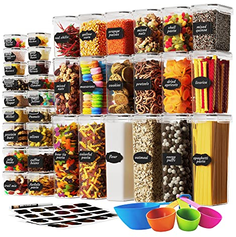 Chef's Path Airtight Food Storage Container Set with Lids - Superior Variety Pack of 36 for Kitchen & Pantry Organization, BPA Free Kitchen Storage Containers for Cereal, Flour &, Sugar