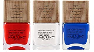 Nails Inc The Best Of British 73% Plant Power Vegan Nail Polish Trio, Multi