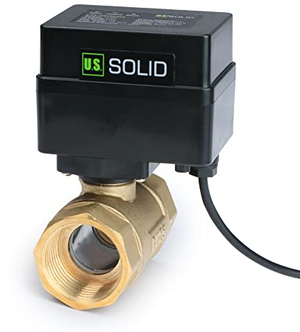 Motorisierter Kugelhahn – 1” Messing-Kugelhahn mit Standardanschluss, 9–36 V AC/DC, 2-Draht-Auto-Return-Setup, stromlos offen (N/O) von U.S. Solid