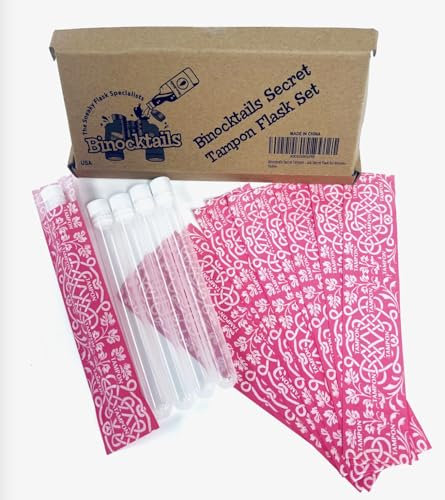 Binocktails Lot de flacons tampons secrets comprenant 5 flacons tubulaires de 28,3 g et 10 emballages autocollants réutilisables, flasques pour filles, excellent flacon secret pour femme