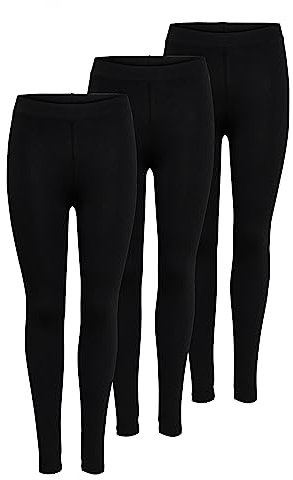 ONLY Damen Onllive Love Leggings 3-Pack, Black/Black/Black, M