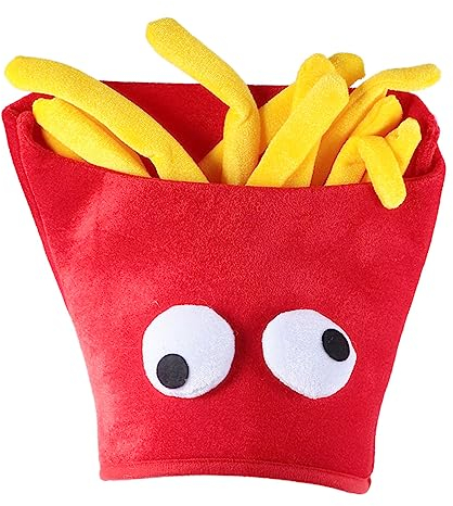 Abaodam 1 Stück Kopfbedeckung Pommes-Frites-Mütze Helm-Zubehör Partyzubehör Für Erwachsene Abschlussball-Requisiten Pommes-Frites-Neuheit Essenskappe Kleinkind-Cowboyhut Stoffhut