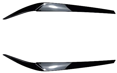 GLOFLY ABS glänzend böse Scheinwerfer Augenlider Augenbrauen passend for BMW 5er G30 G31 M5 520i 520d 525i 530i 530d 540i 2017–2021 3D-Aufkleber Wimpern (Color : Gloss Black)