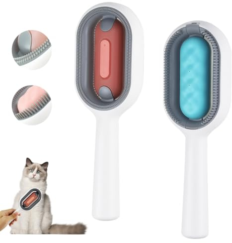 2 Pezzi Spazzola per Gatto con Serbatoio Acqua, Spazzola per Gatti a Pelo Corto, 4 In 1 Spazzola per Gatti, Spazzola per La Rimozione Dei Nodi per Animali Domestici, per Casa, Cortile, Parco, Ufficio