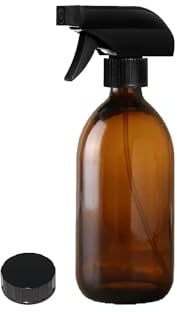 Fam Organic 300ml Amber Glass Spray Bottles for aromatherapy, skin care, cleaning - BPA Free Refillable Eco Friendly - Durable Trigger Sprayer (300ml - Pack of 1)