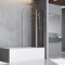 Duschwand für Badewanne 100 x 140 cm Badewannenfaltwand 1-teilig Faltbar Duschtrennwand mit Stabilisator 6mm Nano Glas Faltwand Duschabtrennung