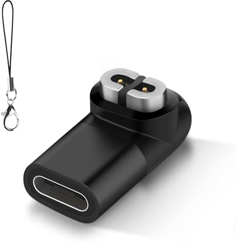 NEWZEROL USB C Buchse Ladeadapter Kompatibel für AfterShokz Aeropex/Shokz OpenRun Mini/OpenRun/OpenRun Pro/OpenComm/OpenRun Air, [mit Trageband] Ladeadapter Ladekabel für AfterShokz/Shokz – Schwarz