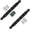 KOTARBAU® 2er Set Ladenband Türbänder 150 x 200 x 35 mm aus Pulverbeschichtetem Stahl Torscharnier Türband Schwarz Scharniere Klappbar Fensterscharnier Holztür Gartentor Scharnier Kistenband Torbeschl