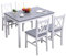 SDHYL - Juego de mesa y 4 sillas de comedor con sillas, juego de 5 piezas, conjunto de muebles de cocina de madera de pino gris blanco, 023-BG