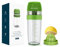 KITCHENDAO 2 in 1 Salad Dressing Shaker Container with Citrus Juicer, Dripless Pour, Leak-free, Soft Grip, Dishwasher Safe, BPA Free, Homemade Salad Dressing Bottle Mixer Measure, 350ml (1-1/2 Cups)