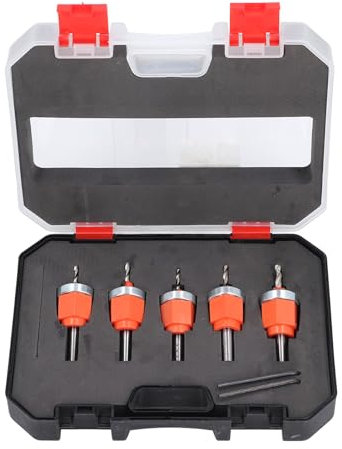 Juego de Brocas para Avellanador, 5 uds., 2,8, 3, 3,2, 3,5 y 4mm, Perforadora con Tope de Profundidad Ajustable para Madera y Plástico