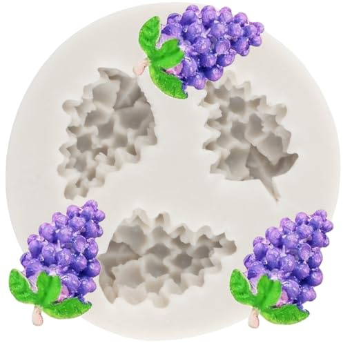 MINFEIDMS Grapes Fruit Silicone Moulds Grape Fondant Mould for Sugar Cake Decorating Cupcake Topper Gum Paste Polymer Clay