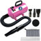 Asciugacapelli Professionale per Cani, a Basso Rumore, Temperatura Regolabile, Asciugatura Rapida con Doppia velocità, Strumento Leggero e Portatile per toelettatura (Rosa)
