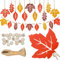 Herbstdeko Ahornblatt, Herbstgirlande, Herbstdeko zum Aufhängen, Anhänger Ahornblatt, Herbstdeko Fenster Hängend, Holz Anhänger Blatt mit Holzperlen,Herbstdeko Innen