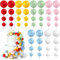 BOUBONI 48 Pcs Balls Cake Topper Decorations Balloon Cupcake Toppers Foam Cake Topper Balls Cake Balls Decorations for Birthday Party Wedding (Red,Yellow,Green,Pink,Blue,White)