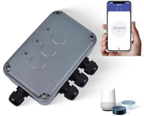 NineLeaf 3 Gang Outdoor Switch Box,Upgraded Smart Heavy-Duty Waterproof Outdoor Electrical Box IP66,WiFi light Timer Outdoor Compatible with Tuya/Smart Life,Cable Gland Included,110V-240V,Outdoor Use