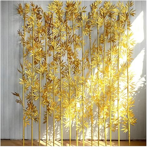 GXXINGIN Große künstliche goldene Bambus-Kunstpflanzen für Raumteiler, Garten-Landschaftsbau, künstlicher Baum, Sichtschutzzaun für den Innen- und Außenbereich, 10 20 30 40 50 100 Stück, Simulationsb