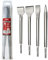 Ironhand Germany Lot de 4 burins SDS Plus - 1 + 1 burin à carrelage - 1 burin plat et 1 burin pointu - Convient pour le plâtre, le béton, la pierre - Robuste, durable - Dans un emballage pratique