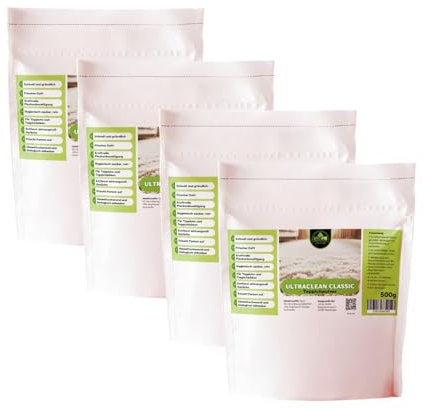 JaTop UltraClean Classic Teppichreinigungspulver, Teppichpulver, 4 x 500 gr. Auch als alternative für Vorwerk Kobosan 6690053105 Raumrein