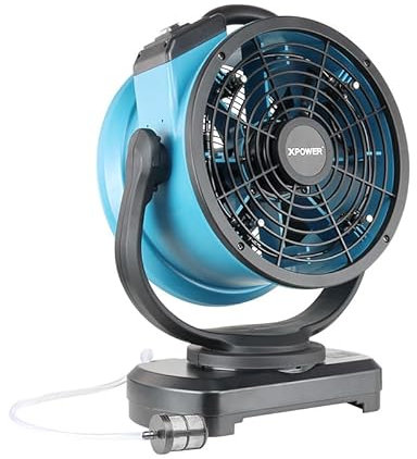 XPower Misting Fan Outdoor Cooling Oscillating Heavy Duty Powerful High Velocity Ideal for Camping, Patios Picnics & More (FM-88W)
