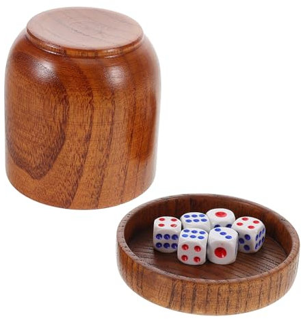Toyvian Würfelbecher 1 Satz mit Deckel und Würfeln für Bar