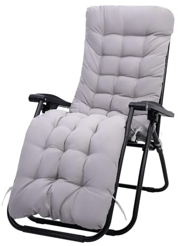 AevQuas Solo cuscini per sedia a dondolo, con 6 lacci e copertura superiore fissa, antiscivolo, per sedia a sdraio da giardino, per esterni, spiaggia, portico, altalena, patio (senza sedia) (grigio)