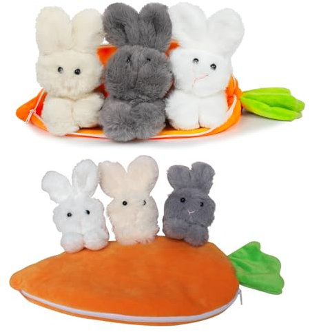 XehCaol Kuscheltier Hase Osterhase Plüschtier 25CM Karotte Plüschtier Hase Plüschpuppe Verstecken