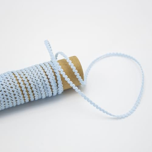 GORGECRAFT Stretch Zickzack Besatz 25 Yard Elastisches RIC Rac Band 3mm Weihnachts Zickzack Dehnbare Wellen Spitzenbesätze S Förmiges Spitzenband Gewebter Geflochtener Nylonstoff Zum Nähen DIY Bastel