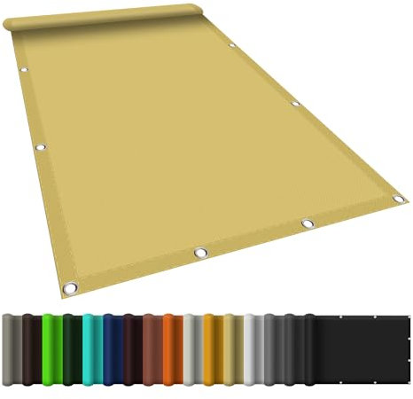 Sport Sonnensegel 350 x 540 cm 98% Uv-Schutz Reißfest Wetterfest Sonnensegel Viereckig Pergola mit Ösen Und Befestigungsseile für Patio Hinterhof Rasengarten, Sandgelb