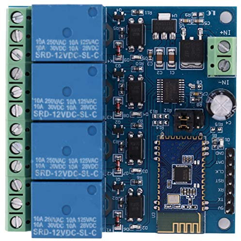 Epdpekc Modulo Relè Bluetooth 12V 4CH Interruttore di Controllo Remoto per Android Mobile Motor LED Kit Luce DIY Elettronico