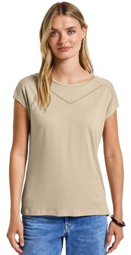 Street One Damen 3226375 Shirt mit Dekotape, Coastal Beige, 44