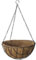 EasySpeed Macetero Colgante de Coco, (40 X 17,5 CM),Cesta para Colgar Plantas, Decoracion de Jardín, Maceta Coco Natural, Incluye Cadena y Ganchos,Marrón