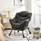 RELAX4LIFE Fauteuil de Salon Design Scandinave, Fauteuil Relax Confortable en PE avec Poche Latérale-Appui-tête-Patins Antidérapants pour Chambre Salon Bureau (Gris,[PE|sans Repose-Pied])