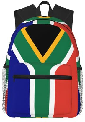 lootpe Leichter Rucksack mit südafrikanischer Flagge, für Herren und Damen, lässiger Tagesrucksack, Laptop-Tasche, für Outdoor, Wandern, Reisen