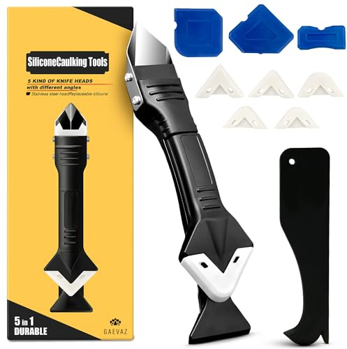 GAEVAZ® Aplicador Silicona | Acabado Perfecto en Juntas y Esquinas de Baños, Cocinas y Ventanas | Paletas de Calafateo Profesionales para Aplicar y Retirar Silicona (10 Piezas)