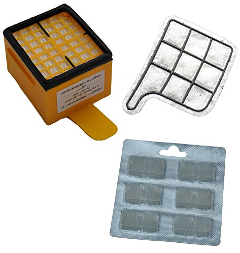 Set filtro adatto per Vorwerk Foletto 135, 136 include 1 Hepa Filtro igiene, 1 filtro salva motore, 6 pastiglie odoranti