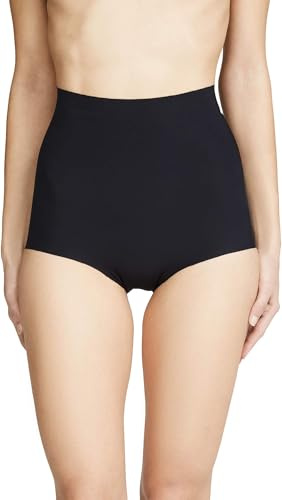 commando Classic Control Brief | Light Compression Shapewear | Raw-Cut Edges | Seamless Invisible Finish | Luxe Microfiber | Black, Large