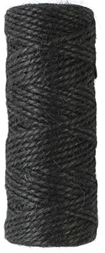UOOOM - Corda in canapa naturale, spessore 2 mm, per lavori fai da te, decorazione, impacchettamenti, giardinaggio (nero)