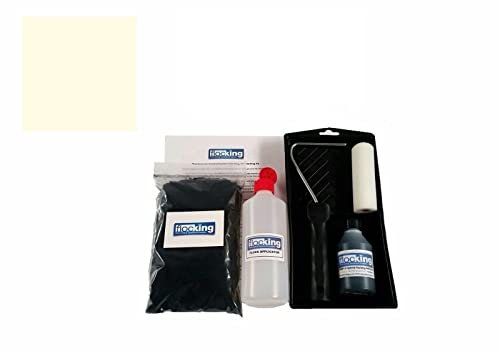 DIY Flocking Kit with Roller and Tray - Flocked Finish - Flock Powder (Raw White/Cream)