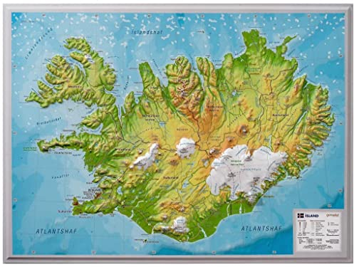 Relief Island klein 1:500.000: Tiefgezogenes Kunststoffrelief