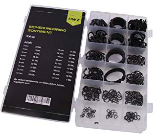 300 tlg Sprengring Sortiment 3-32 mm Außen Sicherungsring Sprengringe Nutenring Seegering