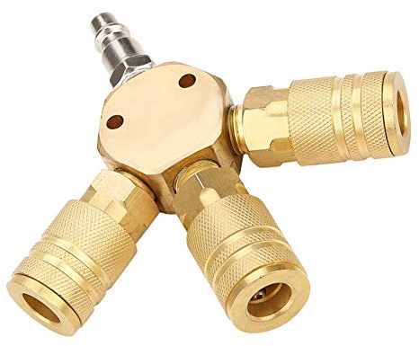 1/4 Pulgada Conector Neumatico,Forma de T Tres Vías Conector de Tubo de Manguera Acoplamiento Neumatico Herramientas Neumáticas para Tubos de Aire para Conectar Tubos Roscados y Mangueras