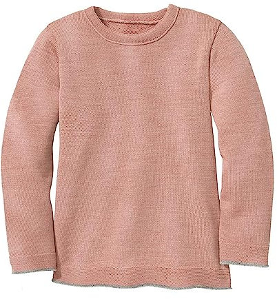Disana Strick-Pullover, 100% Bio-Merinowolle GOTS, IVN Best | Zeitloses Design | Kleinkind, Kind, Unisex | Made in Germany| Rosé Gr. 86-92
