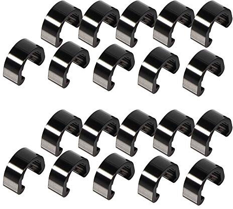 Saipor 20pcs Aluminum Alloy Bike Clips - Brake & Derailleur Shift Cable Clamps