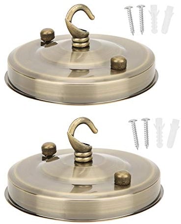 Longzhuo Eisen Kronleuchter Hängende Platte Haken 2PCS Deckenleuchte Baldachin Vogelkäfig Laterne Haken Kristall Lampe Basis Dekoration(Kupfer)