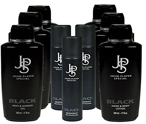 John Player Special Black Body Lotion 3x500ml & Duschgel 3x500ml & Deospray 3x150ml