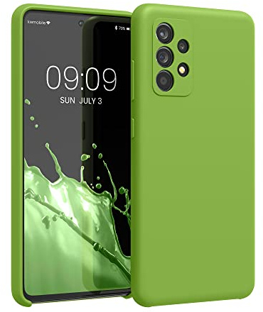 kwmobile Handyhülle für Samsung Galaxy A52 / A52 5G / A52s 5G Hülle - Case Silikon - Kabelloses Laden - Schutzhülle Cover in Grüner Pfeffer